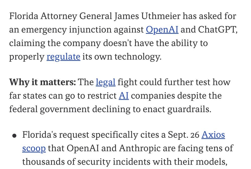 BREAKING: Florida seeks injunction against OpenAI