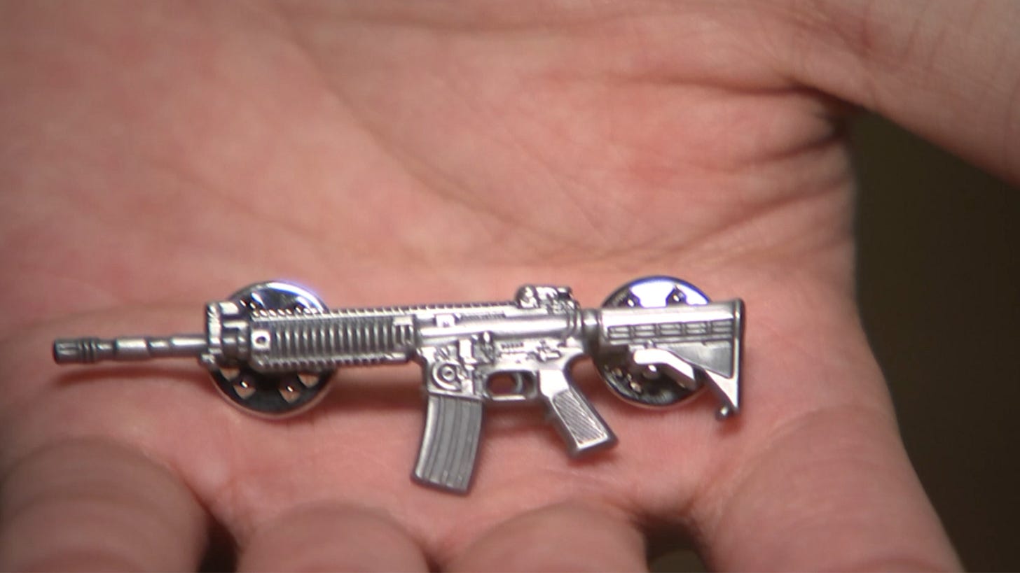 Republicans criticized for wearing 'despicable' assault gun pins after mass shootings | KFOR.com Oklahoma City Republicans criticized for wearing 'despicable' assault gun pins after mass shootings | KFOR.com Oklahoma City