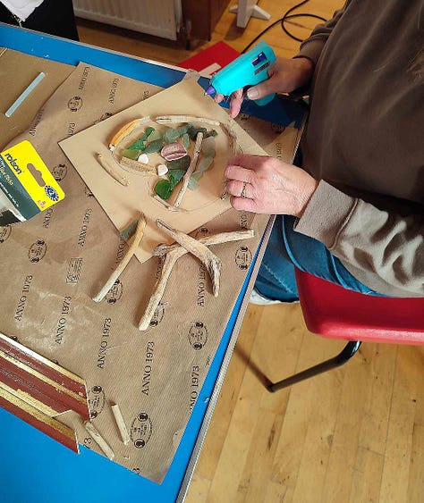 Driftwood panel creations by Buckhaven Arts & crafts club members