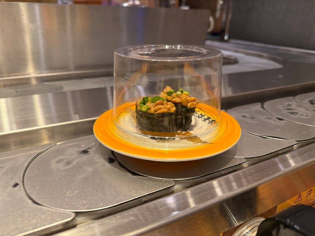 Sushi on a conveyor belt