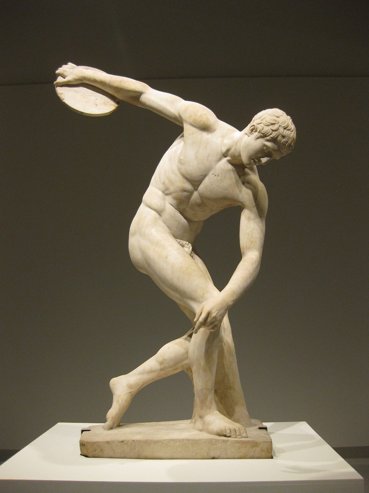 The Discobolus of Myron, 460-450 BC. [OC][2736x3648] : ArtefactPorn