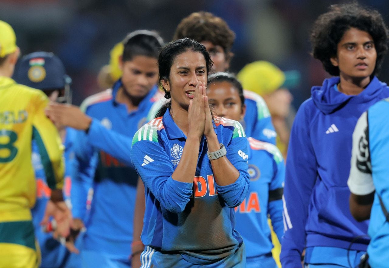 Jemimah Rodrigues was emotional after taking India to victory, India vs Australia, Women's World Cup semi-final, Navi Mumbai, October 30, 2025
