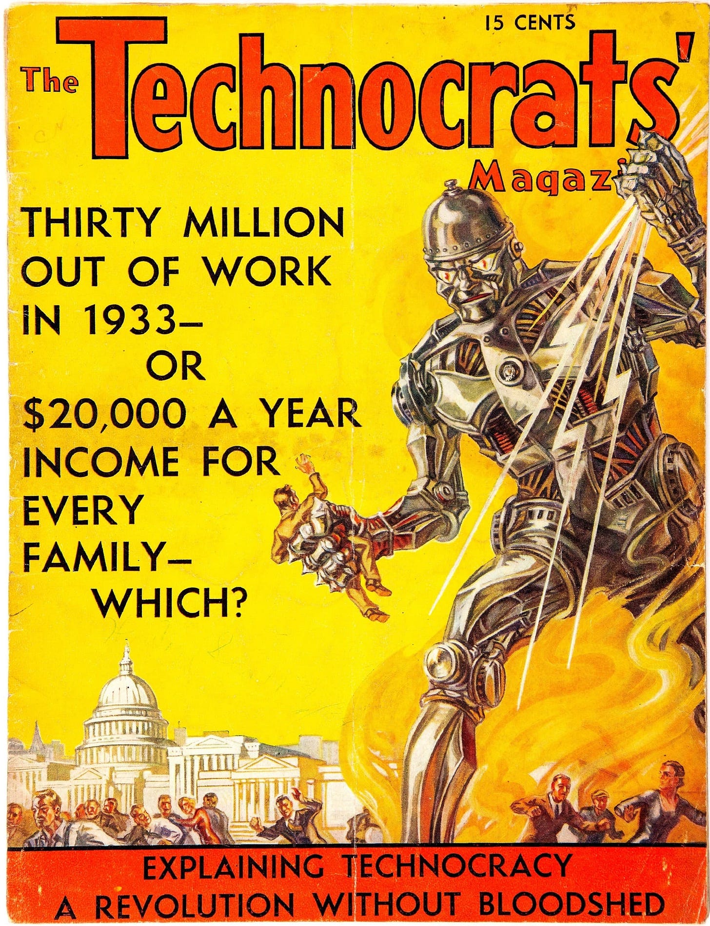 Norman Saunders, Cover for the Technocratsâs Magazine, 1933. Norman Saunders, Cover for the Technocratsâs Magazine, 1933.