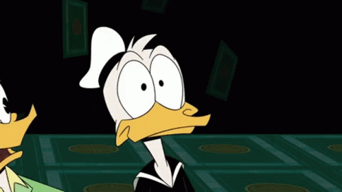 a cartoon of donald duck and daffy duck standing next to each other in a dark room a cartoon of donald duck and daffy duck standing next to each other in a dark room