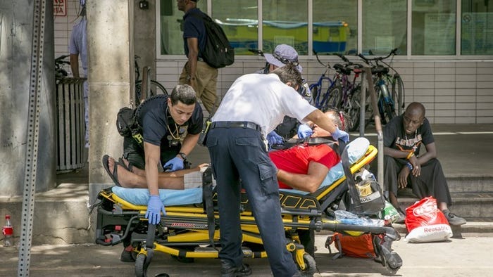 Emergency officials respond to K2 cases downtown, 08.25.16