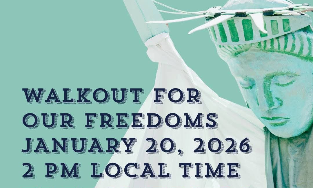 Free America Walkout! Next Tuesday, January 20, 2-5 pm!