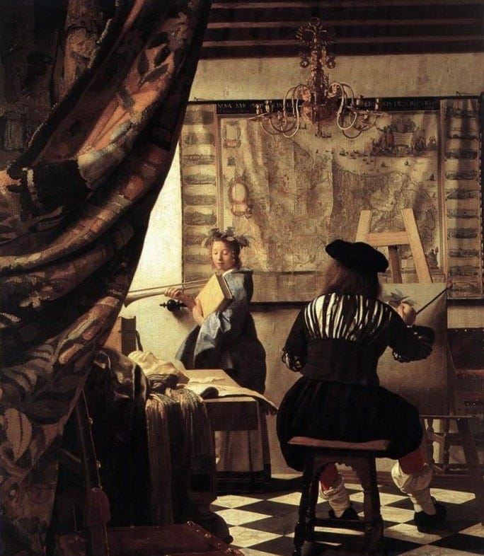 The Art of Painting (The Allegory of Painting or Painter in his Studio) -  Johan Vermeer Oil Painting for Sale