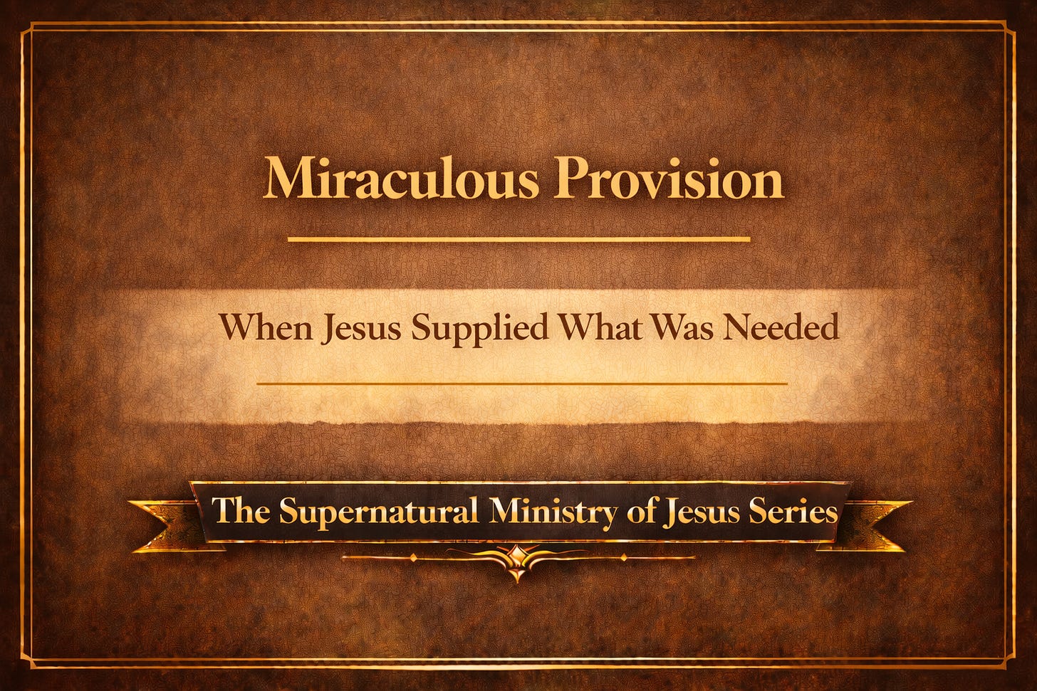 Miraculous Provision When Jesus Supplied What Was Needed