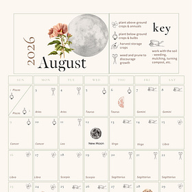 🌔 Planting by the Moon | August 2026 Calendar