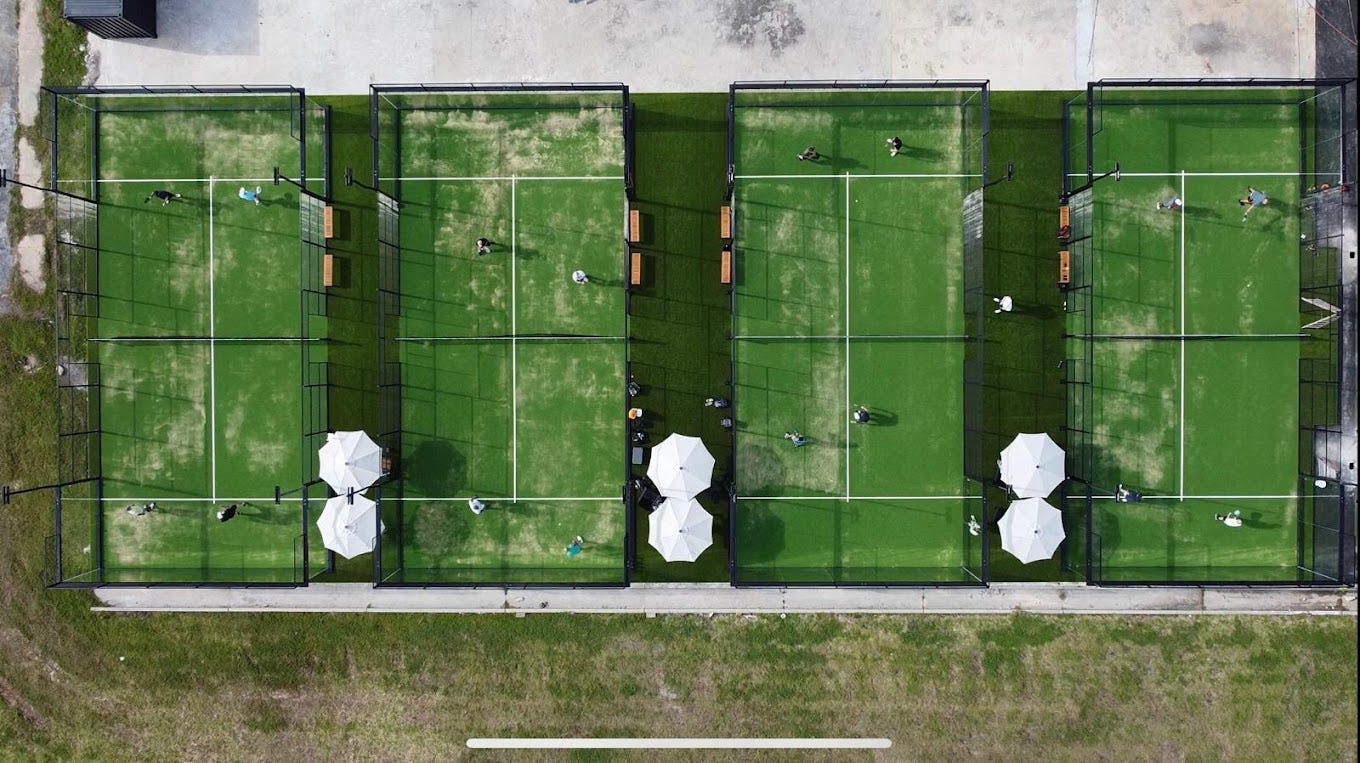 TEMPO padel courts in Houston seen from above