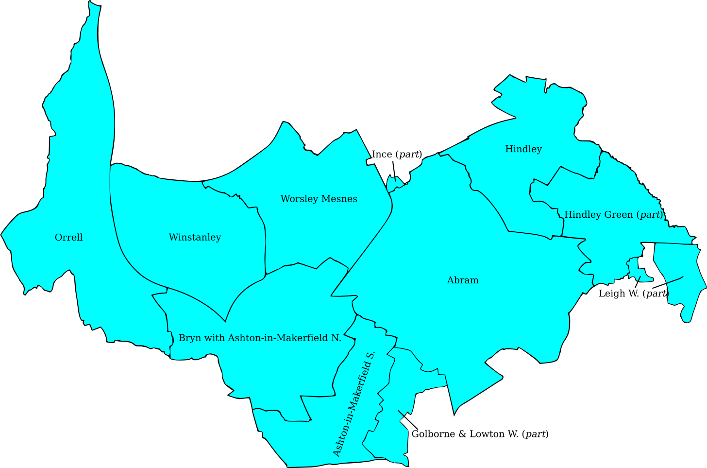 Wards of the Makerfield constituency, 2026