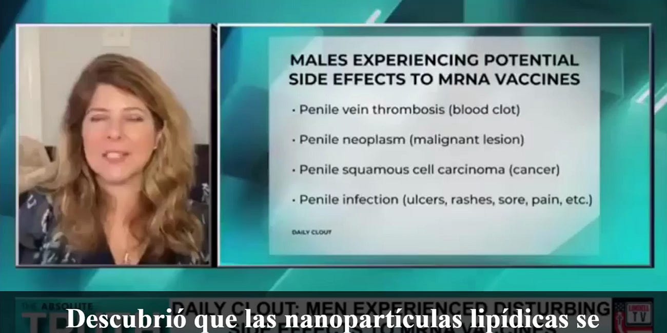 Dra Naomi Wolf: "No sabemos si estos niños de madres vacunadas podran ser hombres funcionales sexualmente".