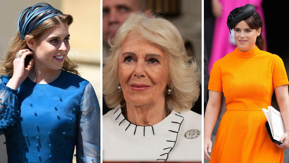 Queen Camilla 'cut' Princesses Eugenie and Beatrice off, according to a source. Queen Camilla 'cut' Princesses Eugenie and Beatrice off, according to a source.