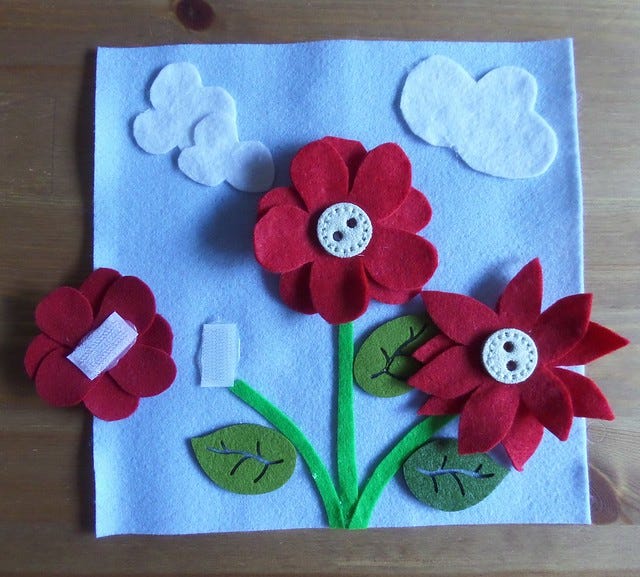Quiet book flower page Quiet book flower page