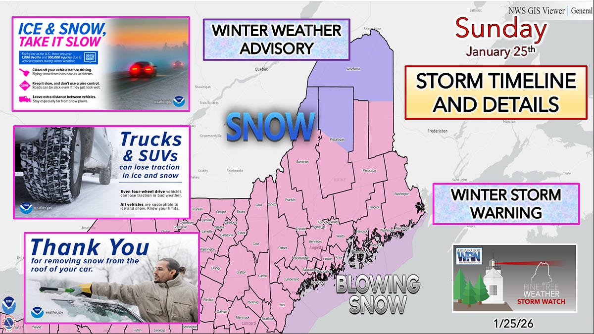 Sunday into Monday storm information