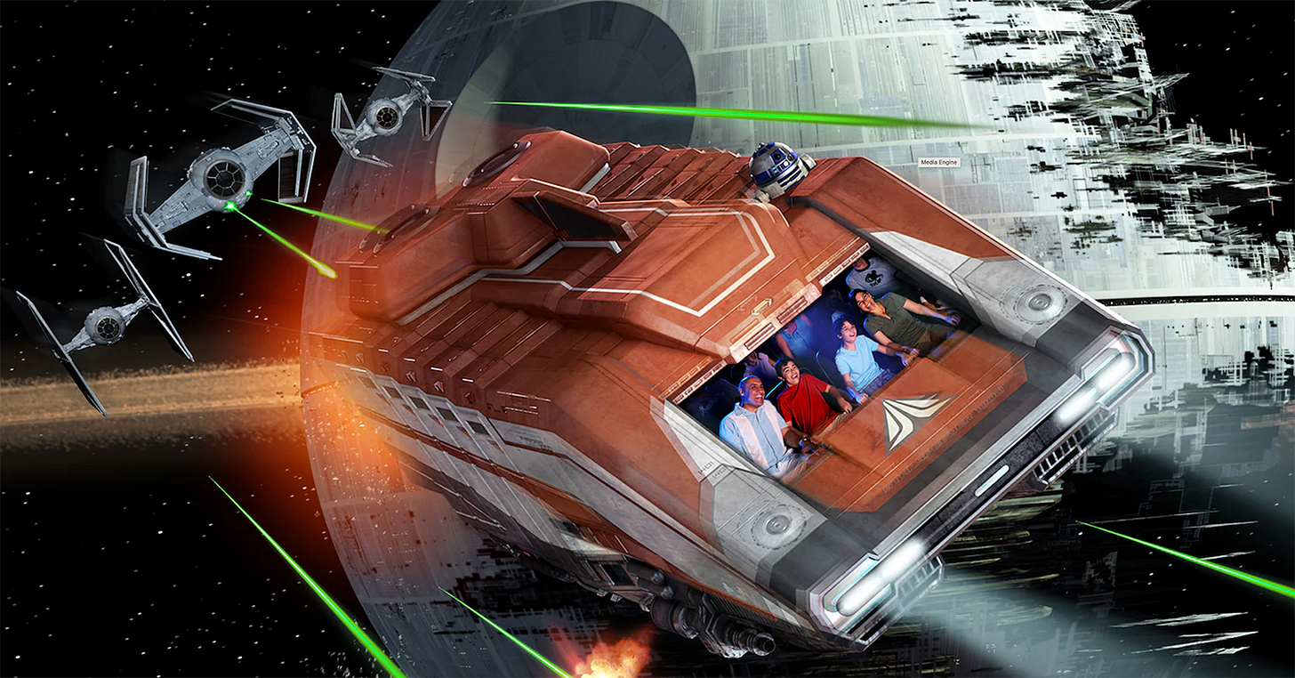 Star Tours ride at Disneyland and Disney World
