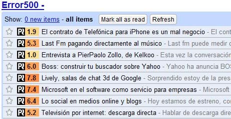 PostRank en Google Reader
