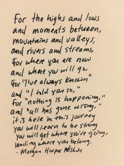 This may contain: a handwritten poem written in black ink