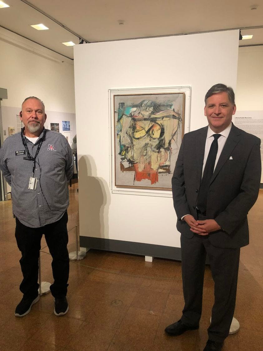 May be art of 2 people and people standing