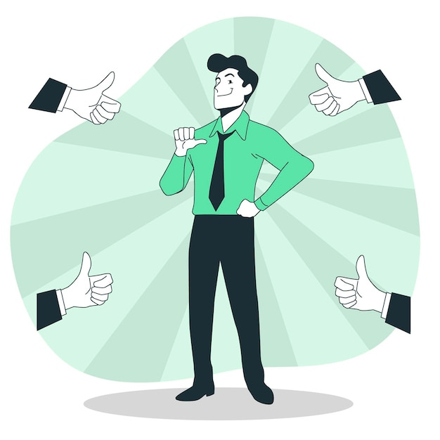 Free vector self confidence concept illustration