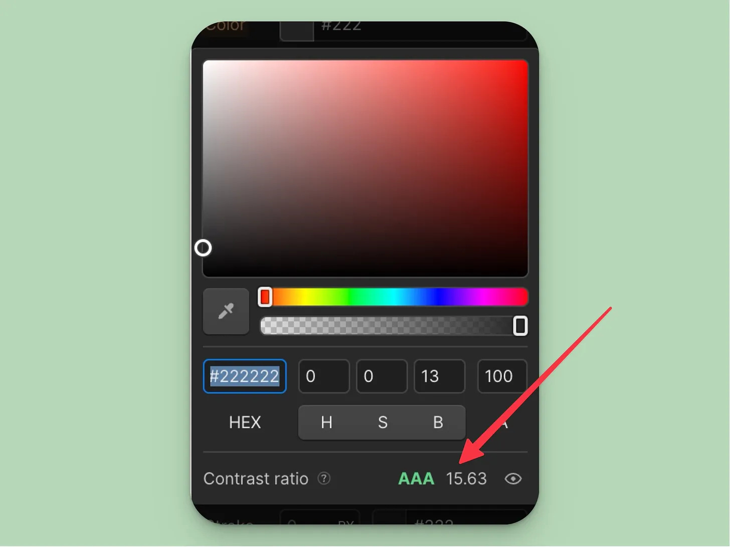 Webflow’s color contrast checker.