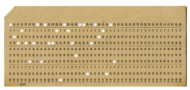 Punch Card. Source: Computer History Museum