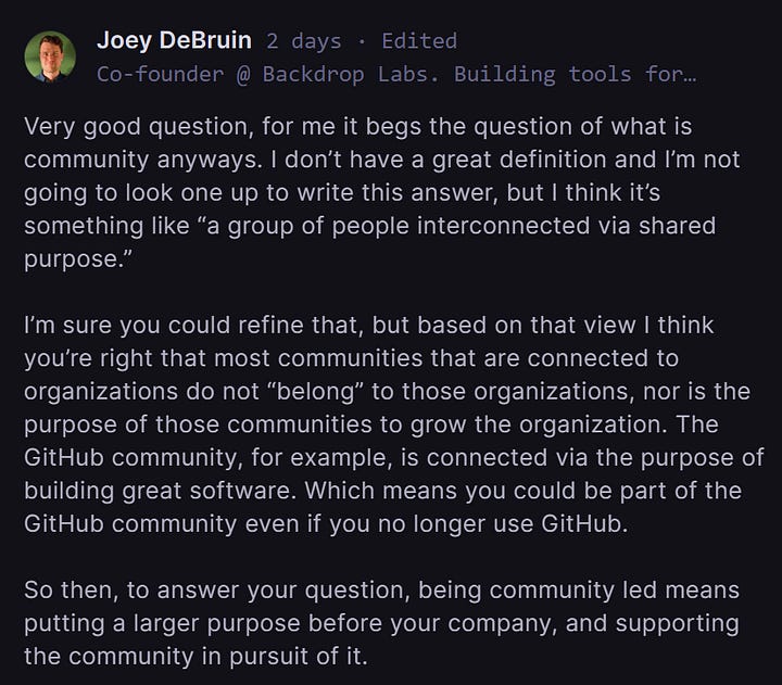 Answers on Community-led Growth from the Backdrop community