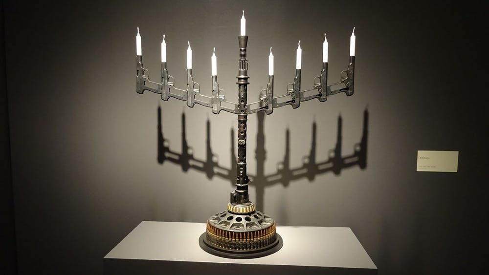 “Menorah VI,” 2008, steel, guns, bullets. Photo by Lisa Edge “Menorah VI,” 2008, steel, guns, bullets. Photo by Lisa Edge
