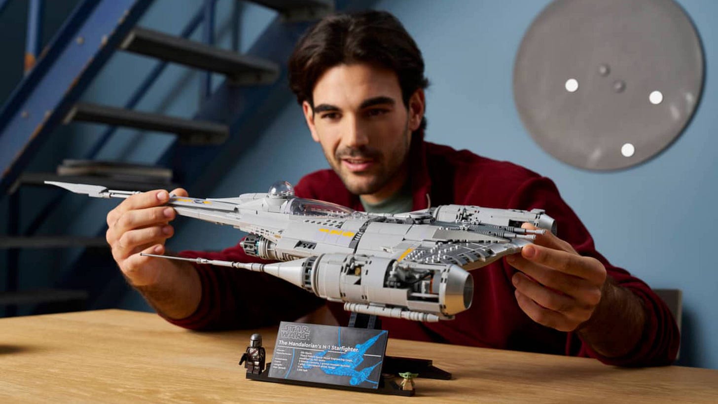 someone displaying their mandalorian lego set.
