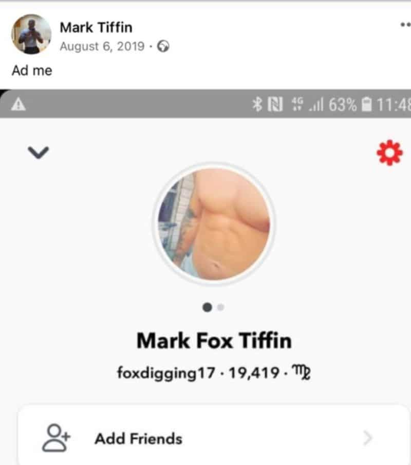 mark tiffin foxdigger17 social media account
