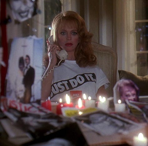 Images of actors in scenes of the movie Death Becomes Her.