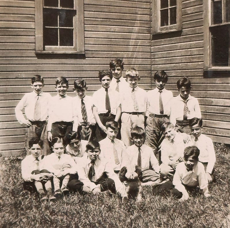 A 5th grade boys class in a Catholic school, undated. A 5th grade boys class in a Catholic school, undated.