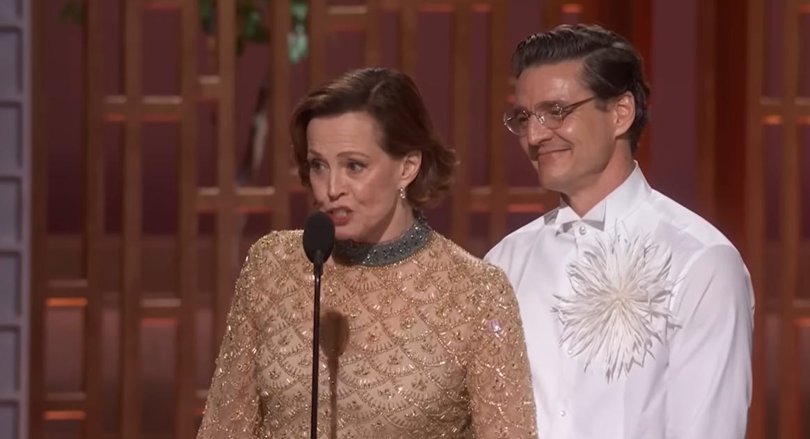Sigourney Weaver Curses At Kate Hudson To Promote 'The Mandalorian & Grogu' Film