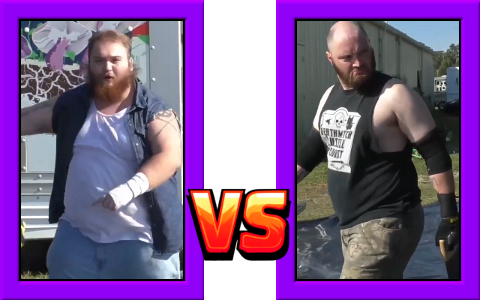 [Match Graphic: Match 5 – Shopping Cart – Hardcore Hillbilly vs. Aiden Blackheart]