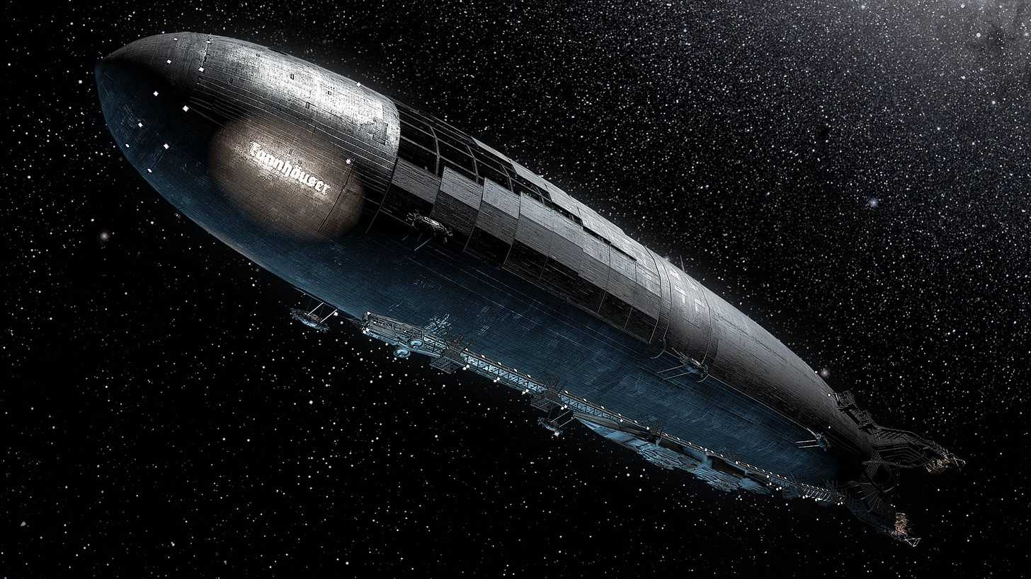And the most suitable space zeppelin I could find was from the movie "Iron Sky", so there goes!