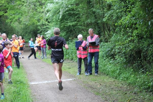 Rob crossing the line at the end of Stage 7.