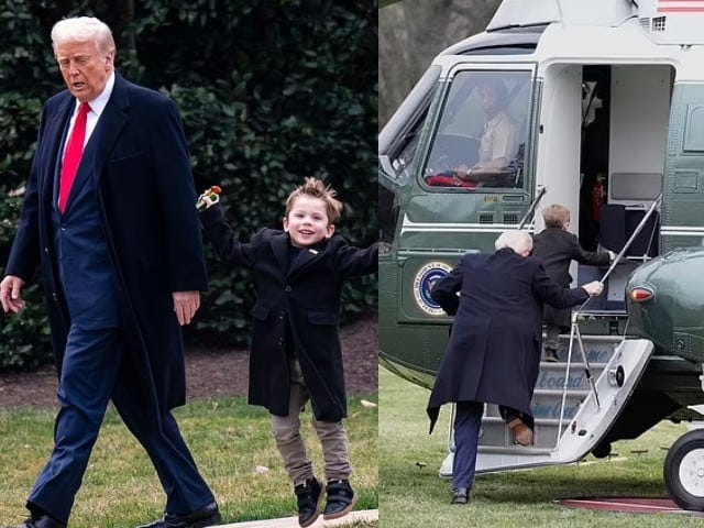 Trump and Elon Musk's son X seen walking hand-in-hand before boarding Marine One to Mar-a-Lago Trump and Elon Musk's son X seen walking hand-in-hand before boarding Marine One to Mar-a-Lago