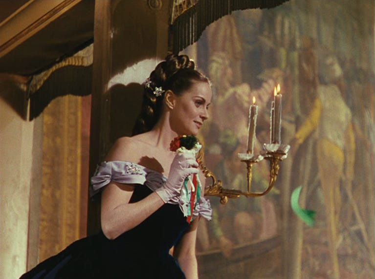 Alida Valli in the Risorgimento-riotous opening scene of Luchino Visconti’s Senso. Alida Valli in the Risorgimento-riotous opening scene of Luchino Visconti’s Senso.