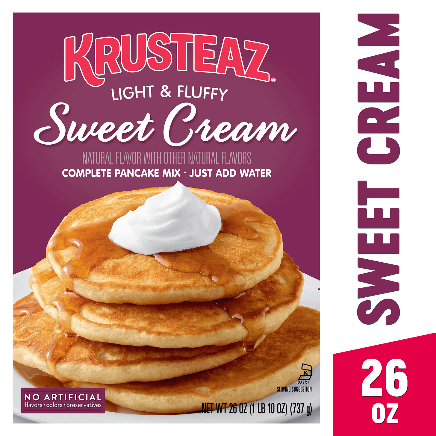 Krusteaz® Light & Fluffy Sweet Cream Complete Pancake Mix 26 oz. Box
