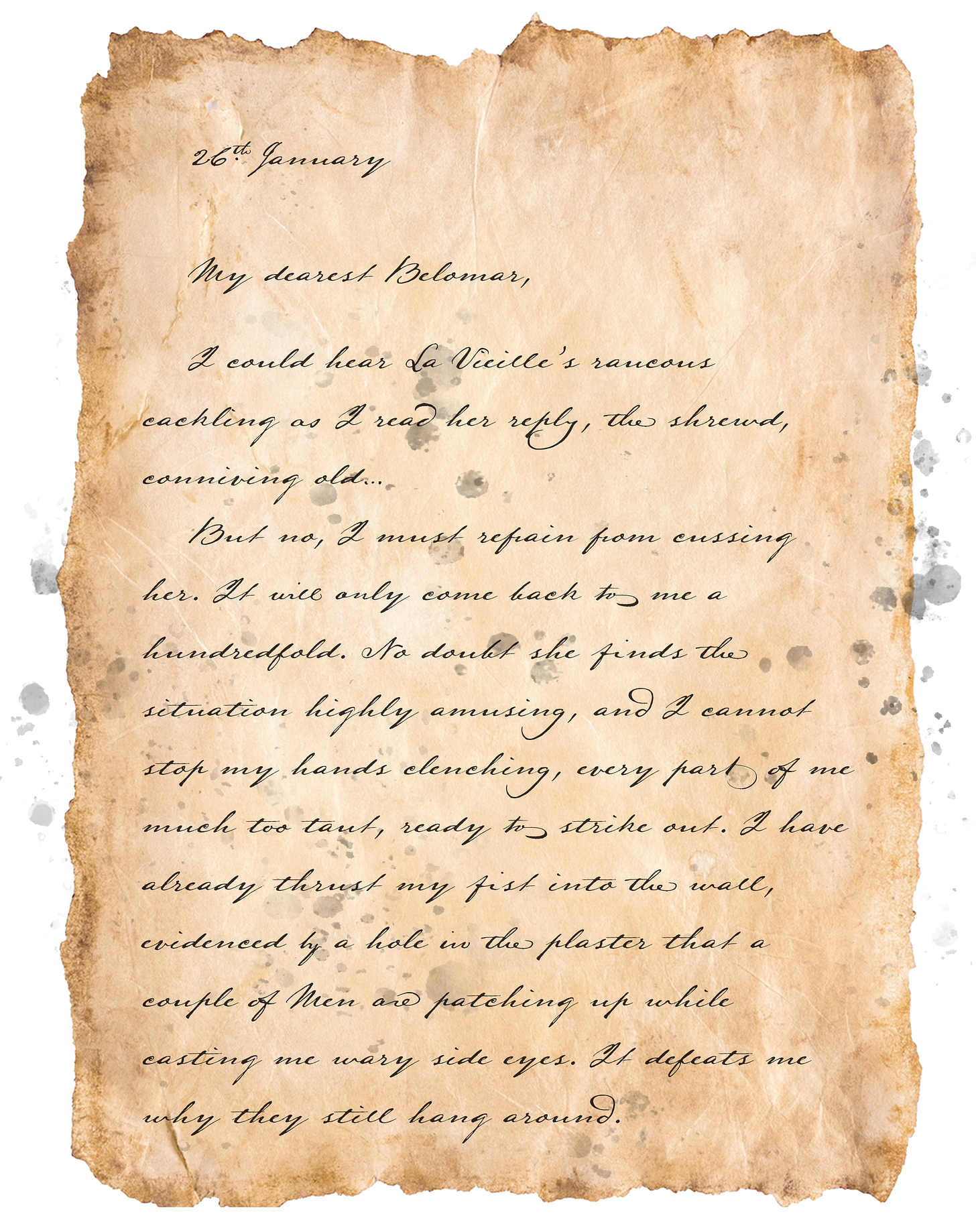 Lucas's handwritten letter on parchment
