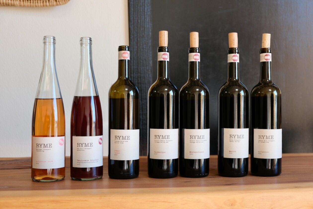Seven bottles of wine from Ryme Cellars