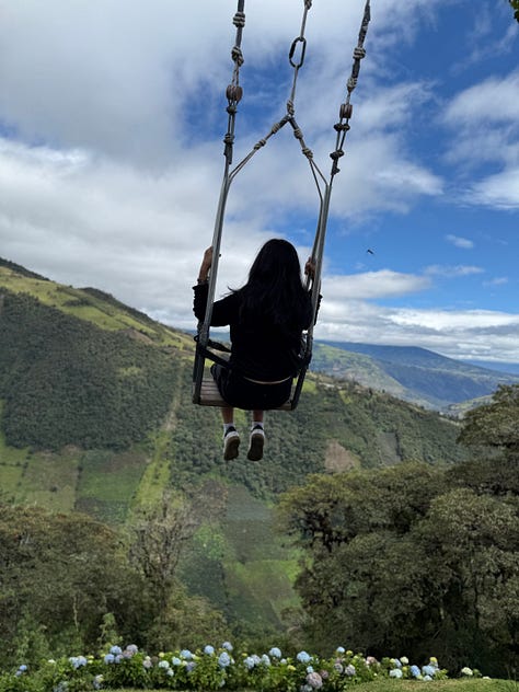 Baños, Ecuador: ziplining, walking the suspension bridge, and swinging in the clouds