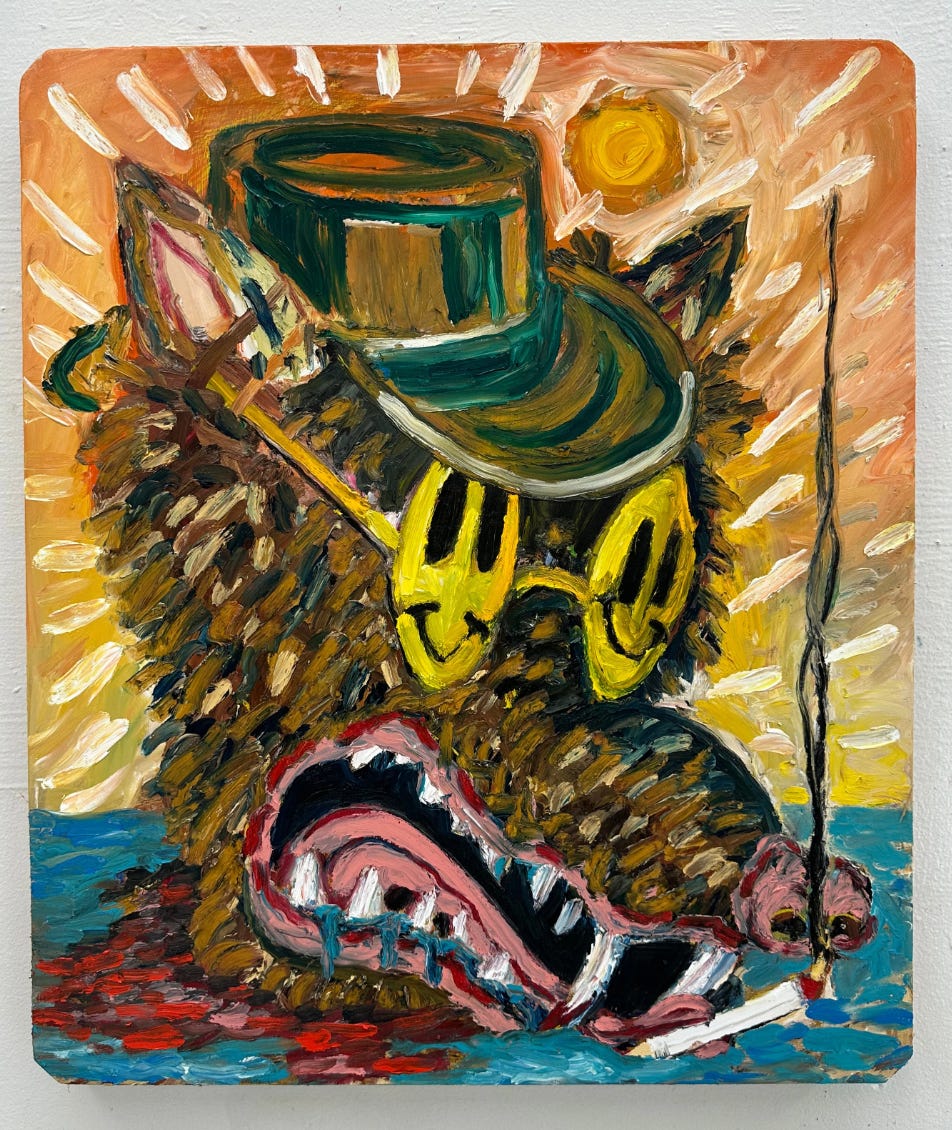 Wolf happy sunglasses smoking