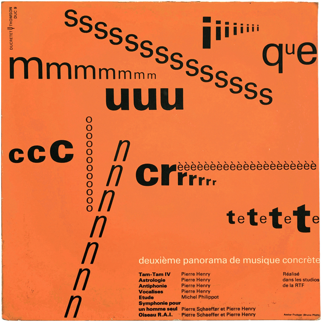 Bruno Pfäffli / Atelier Frutiger, Deuxième Panorama De Musique Concrete, (Vinyl/LP),DUC 9, Ducretet Thomson, 1964 [midcenturyclassical]