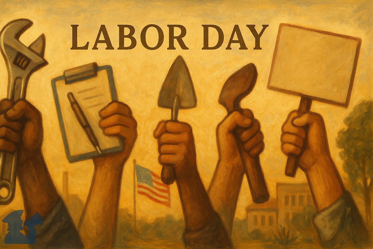 Illustration celebrating the labor movment for Labor Day