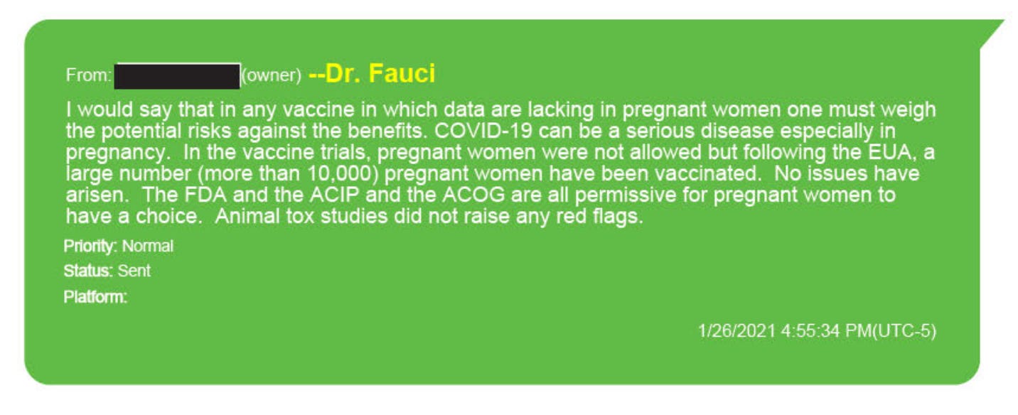 At the time of this text, the recommendation for pregnant women was that they could receive a COVID vaccine if they wanted one. There was no formal recommendation for pregnant women to get vaccinated.