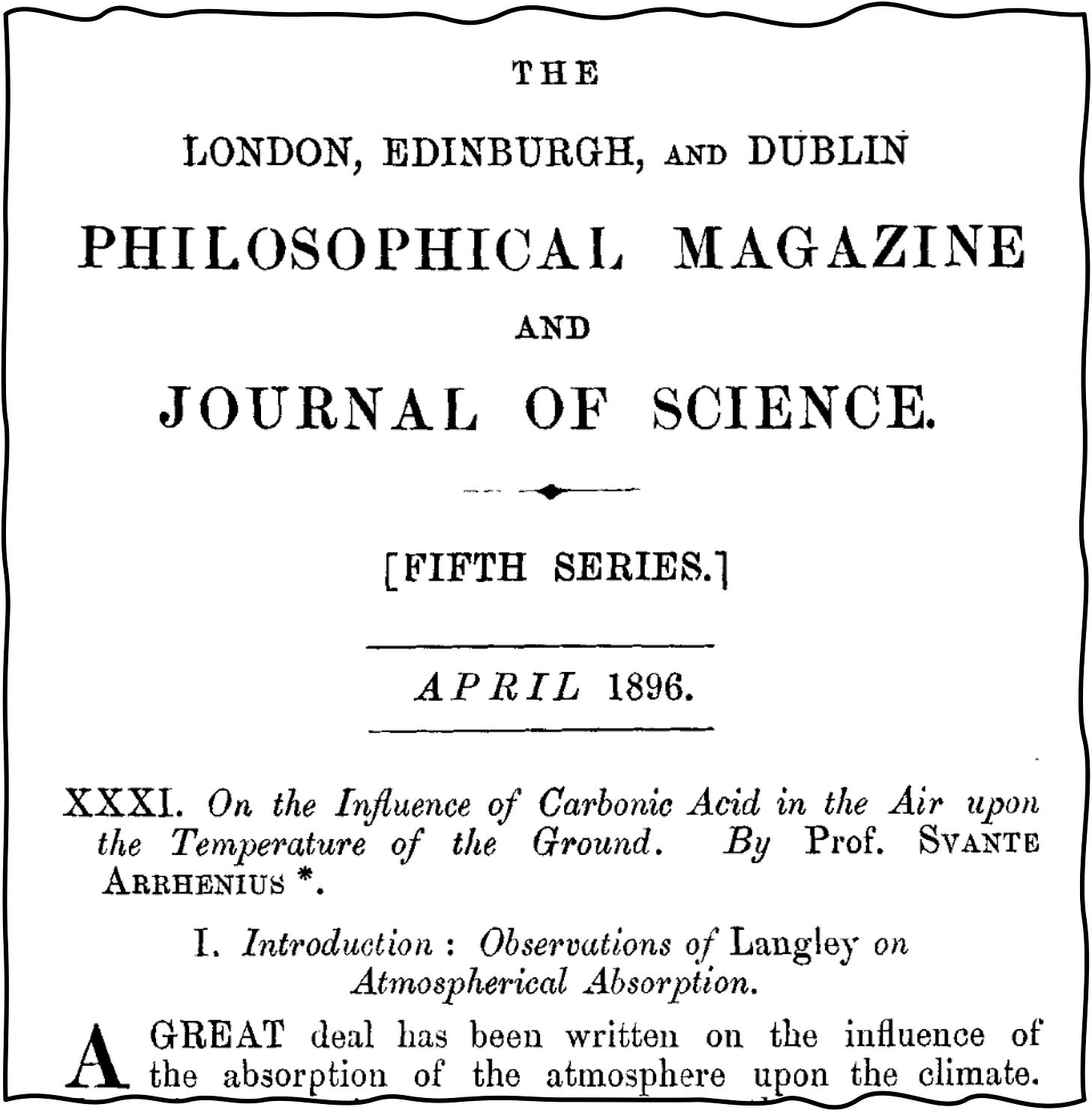 Arrhenius 1896: First Calculation of Global Warming | Protons for Breakfast