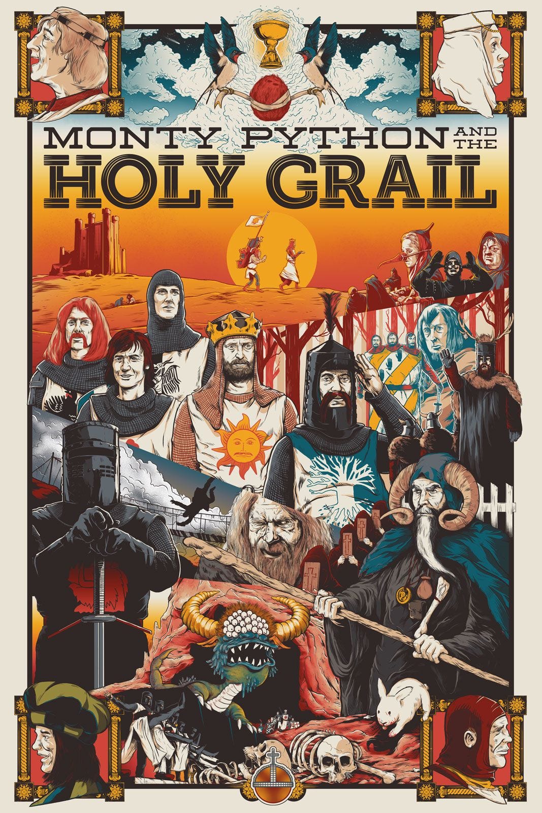 Monty Python & The Holy Grail - movie poster - Nicholas Roberts | Monty python, Movie artwork ...