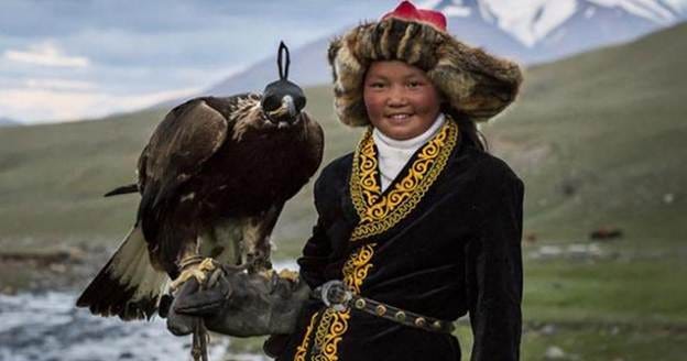 13 year old Asholpan, Eagle Huntress. 