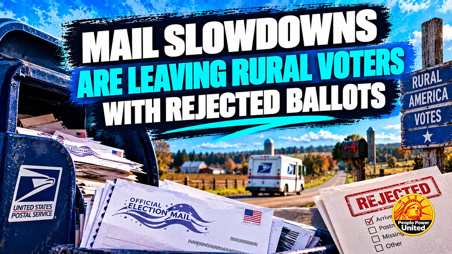 Mail slowdowns are leaving rural voters with rejected ballots. Mail slowdowns are leaving rural voters with rejected ballots.